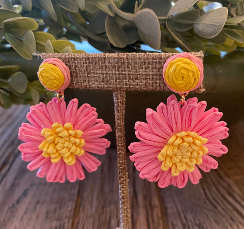 Flower Earrings Pink